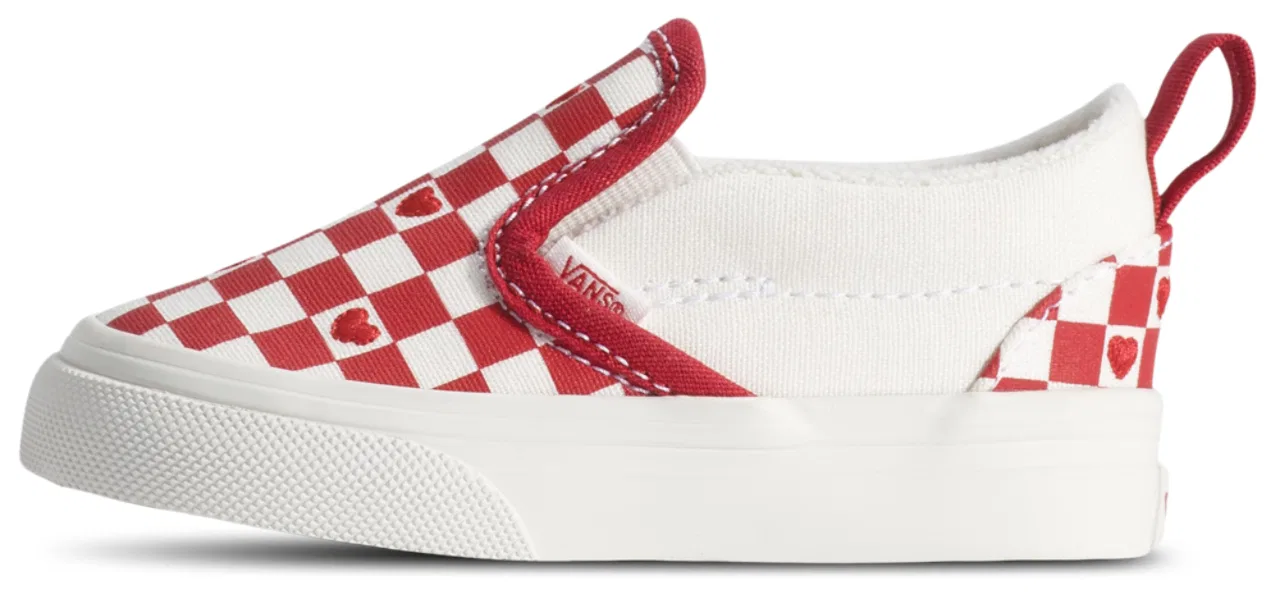 Кеды для девочек Slip On Valentines Vans, цвет White/Racing Red — фото 2