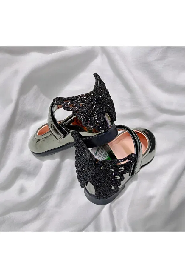 Детские туфли для девочек с принтом Patik Bebe, Platin Black — фото 4