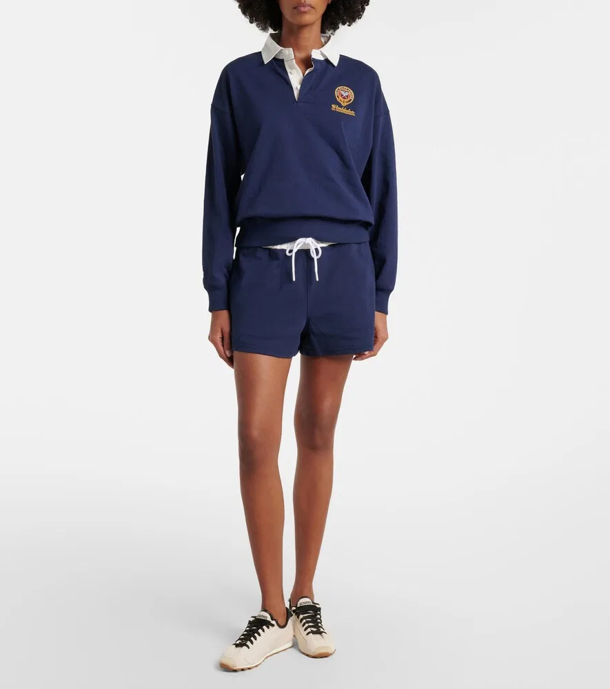 Хлопковые флисовые шорты Polo Ralph Lauren, синий — фото 2