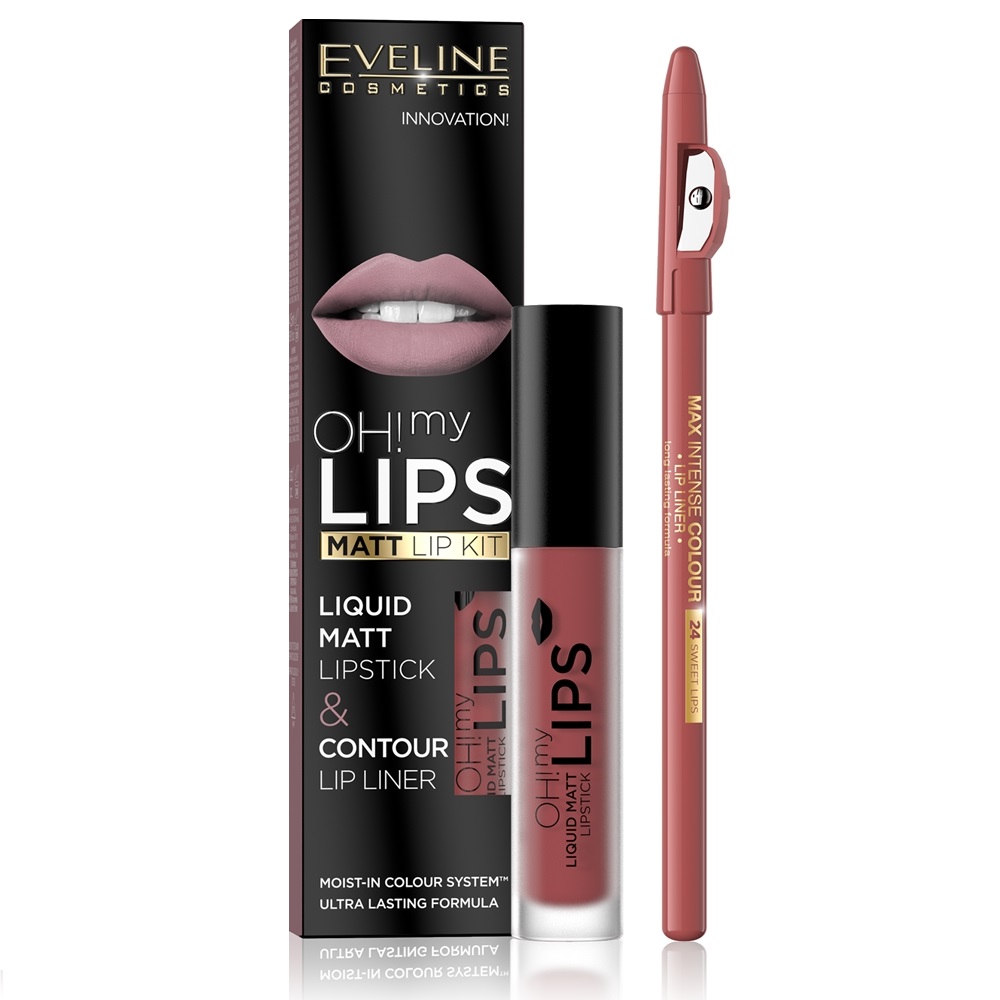 

Набор для губ Eveline Cosmetics Oh! My Lips Liquid Matt Lipstick & Lip Liner, 15