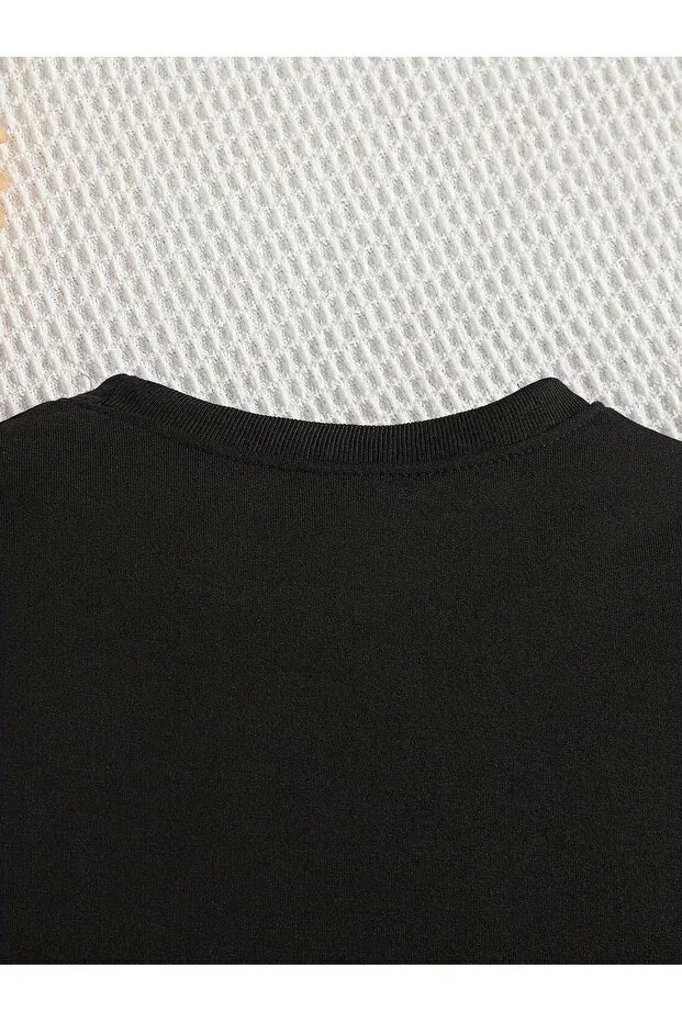 Детские свитшот для девочек с принтом We are bears Let'S Wear, Black — фото 4