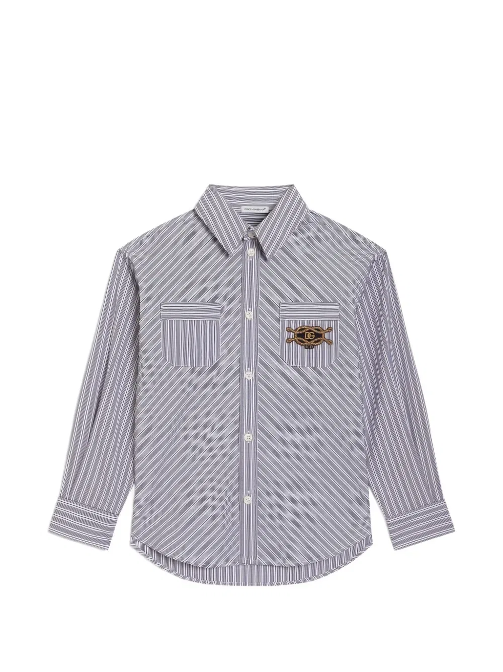 Поплиновая рубашка в полоску Dolce & Gabbana Kids, синий