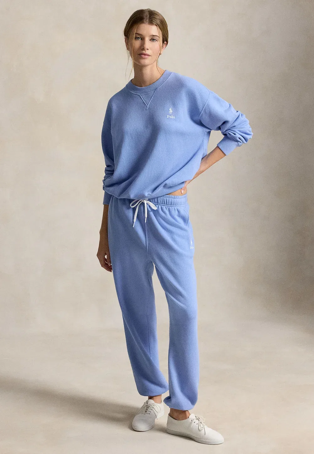 Спортивные штаны из флиса с логотипом - брюки от спортивного костюма Polo Ralph Lauren, Dress Shirt Blue — фото 2