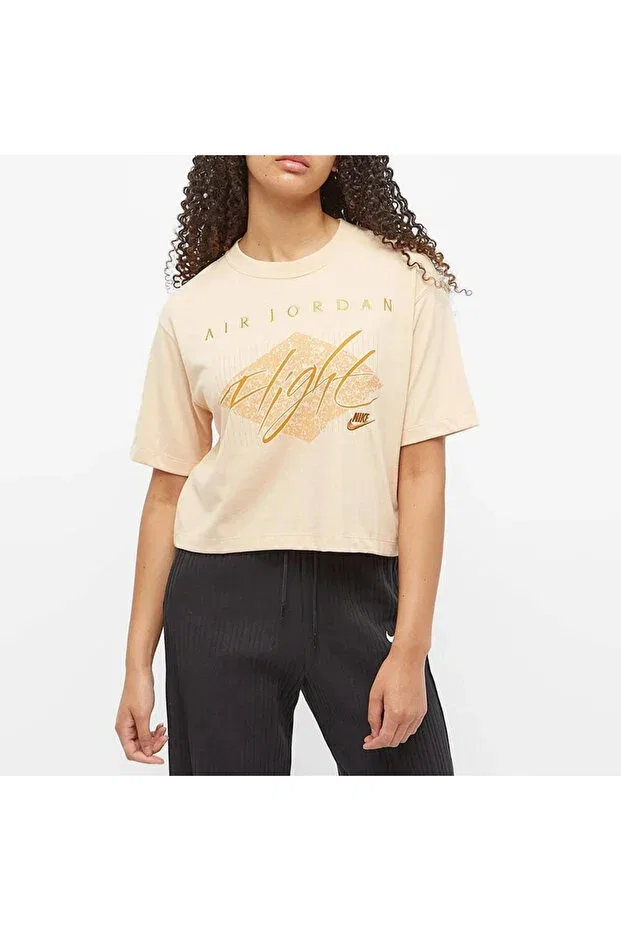 Женская футболка с принтом Jordan Essentials Boxy T-Shirt DM5182-268 Nike, Beige