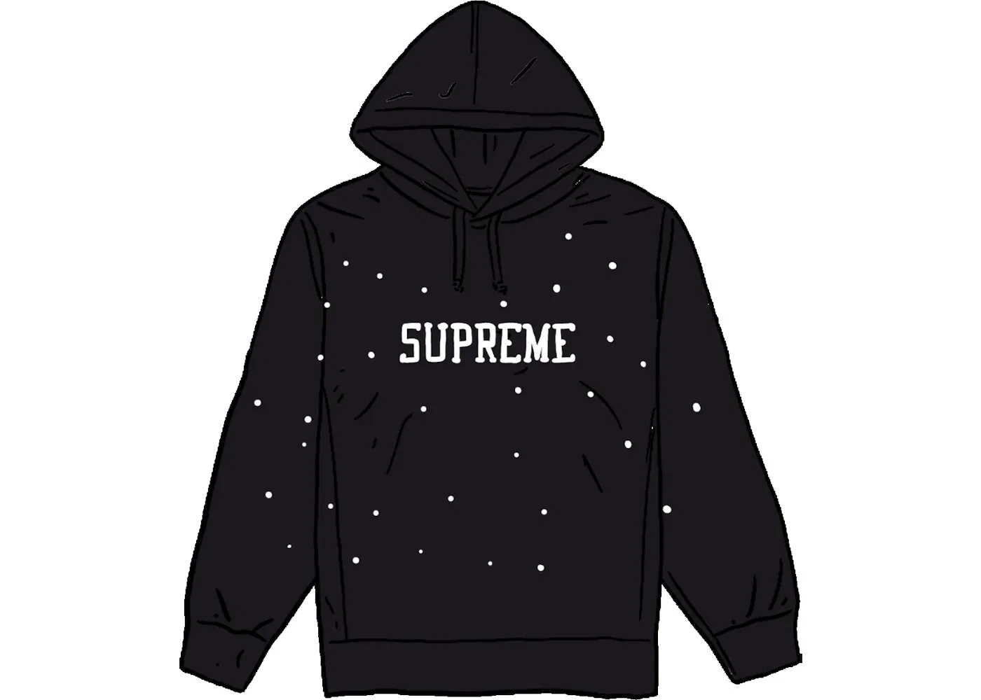 Мужская худи с капюшоном на пуговицах Supreme, Black