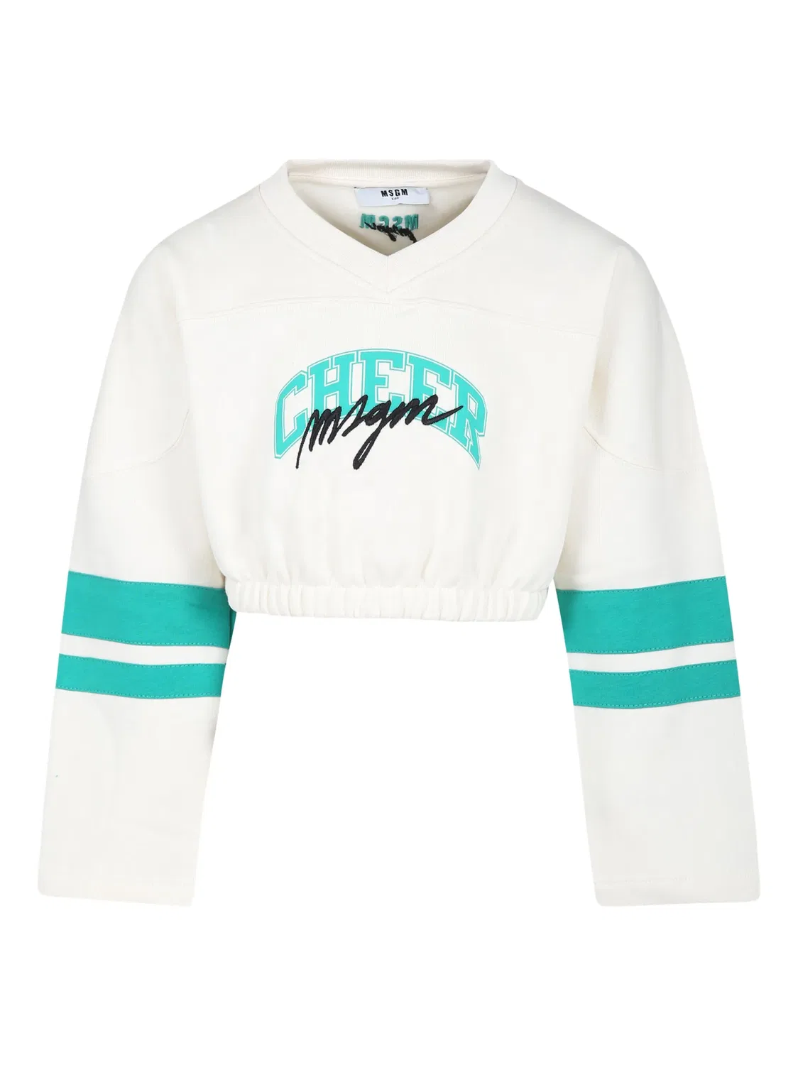 MSGM Короткий свитшот в белом цвете