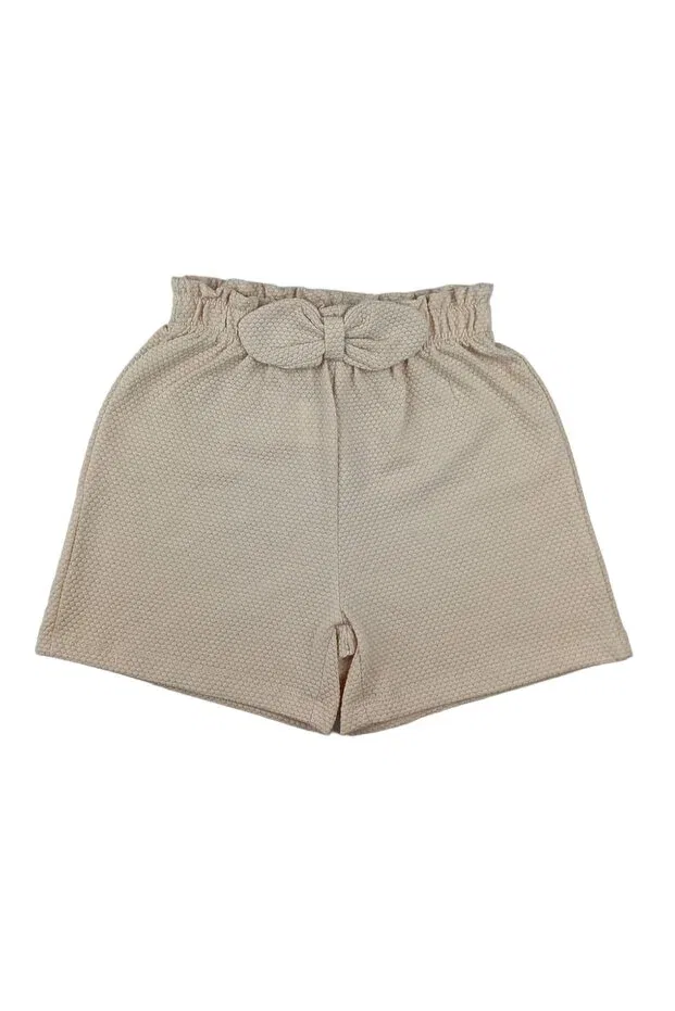 Детские шорты для девочек хлопковые Honeycomb Pattern Bowknot Generic Brands, Beige