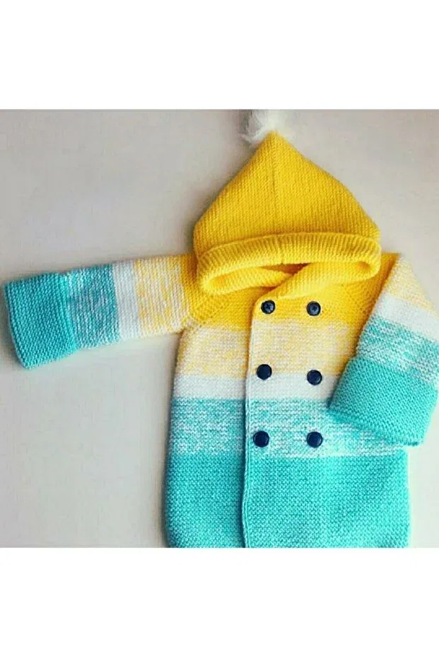 Детский кардиган с градиентом Oyuncakpark, Yellow Blue Tone