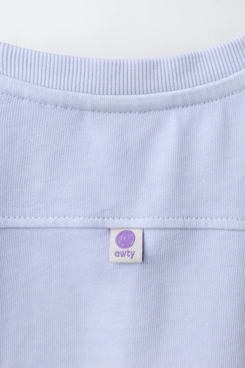 Простая футболка с этикеткой ZARA, Blue/Lavender — фото 4