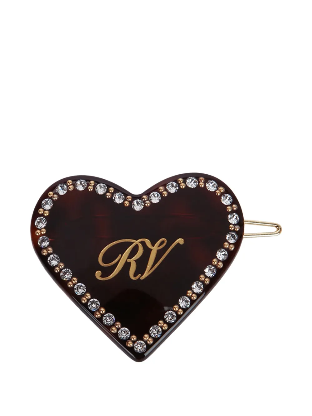 

Заколка для волос, украшенная стразами Roger Vivier, коричневый