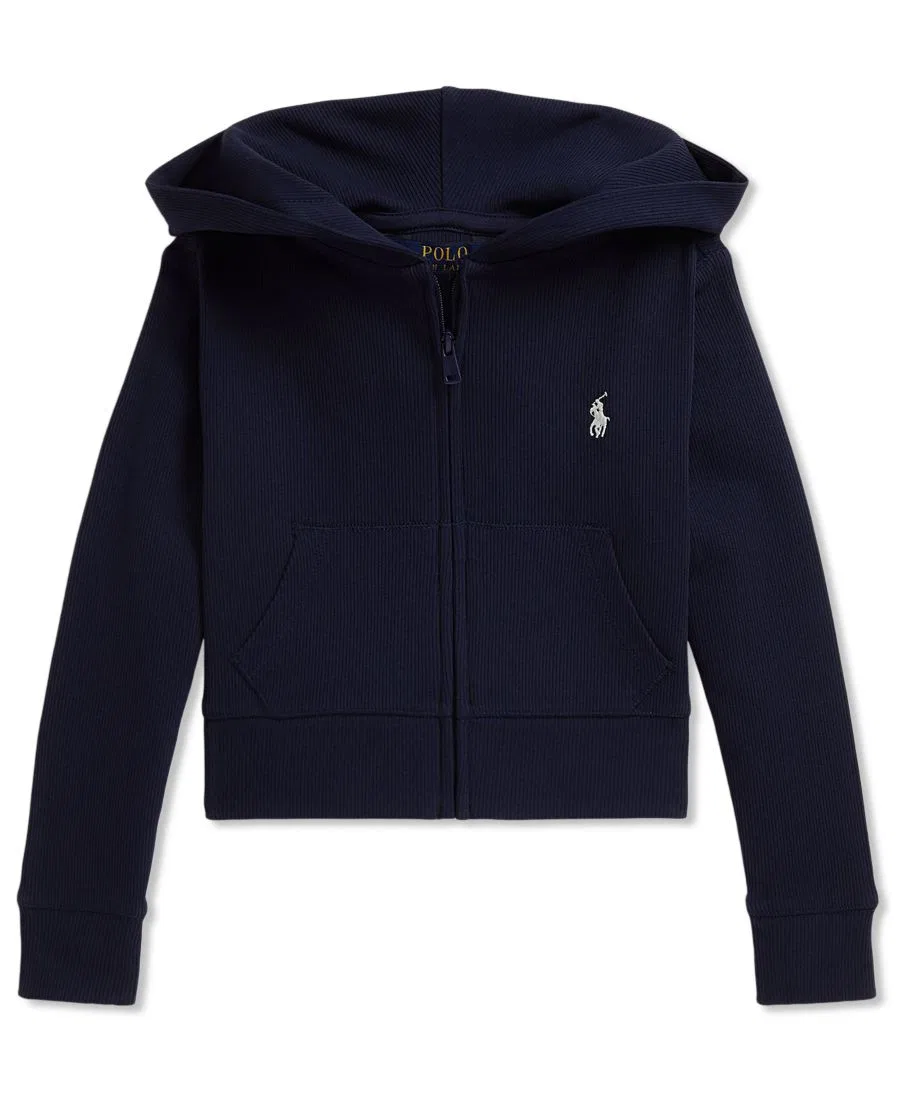 Детский худи с капюшоном на молнии, боксовый крой Polo Ralph Lauren, Refined Navy — фото 4