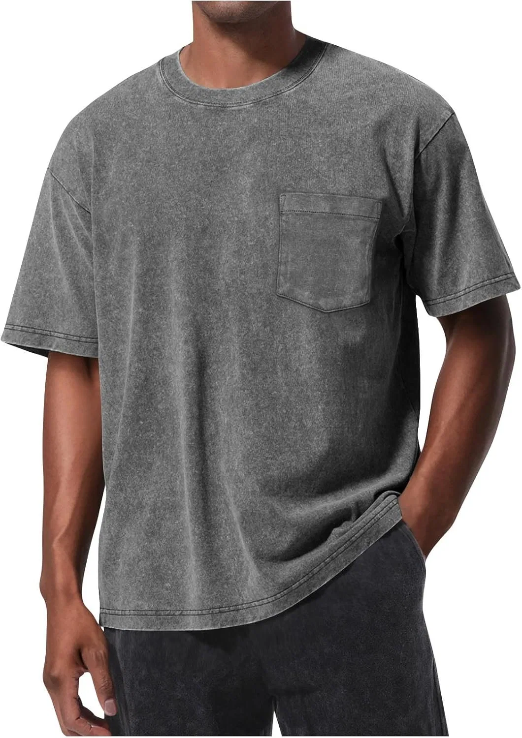 Мужская футболка с круглым вырезом Vintage Washed, Black
