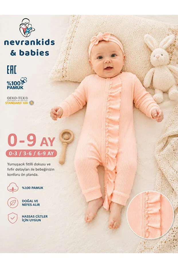 Детский комбинезон для девочек с длинным рукавом Basics Nevrankids, Pink — фото 3