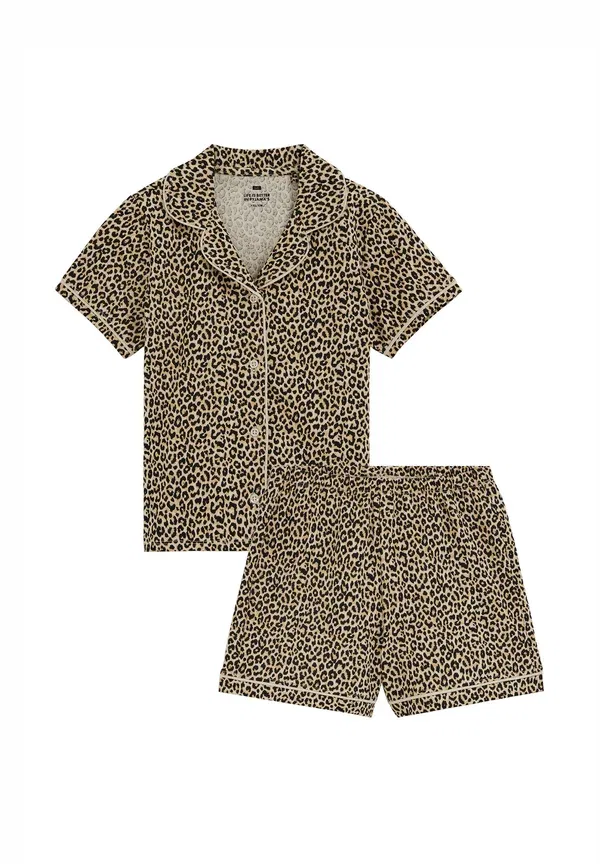 Комплект пижамный с принтом Animal print We Fashion, beige, бежевый — фото 4