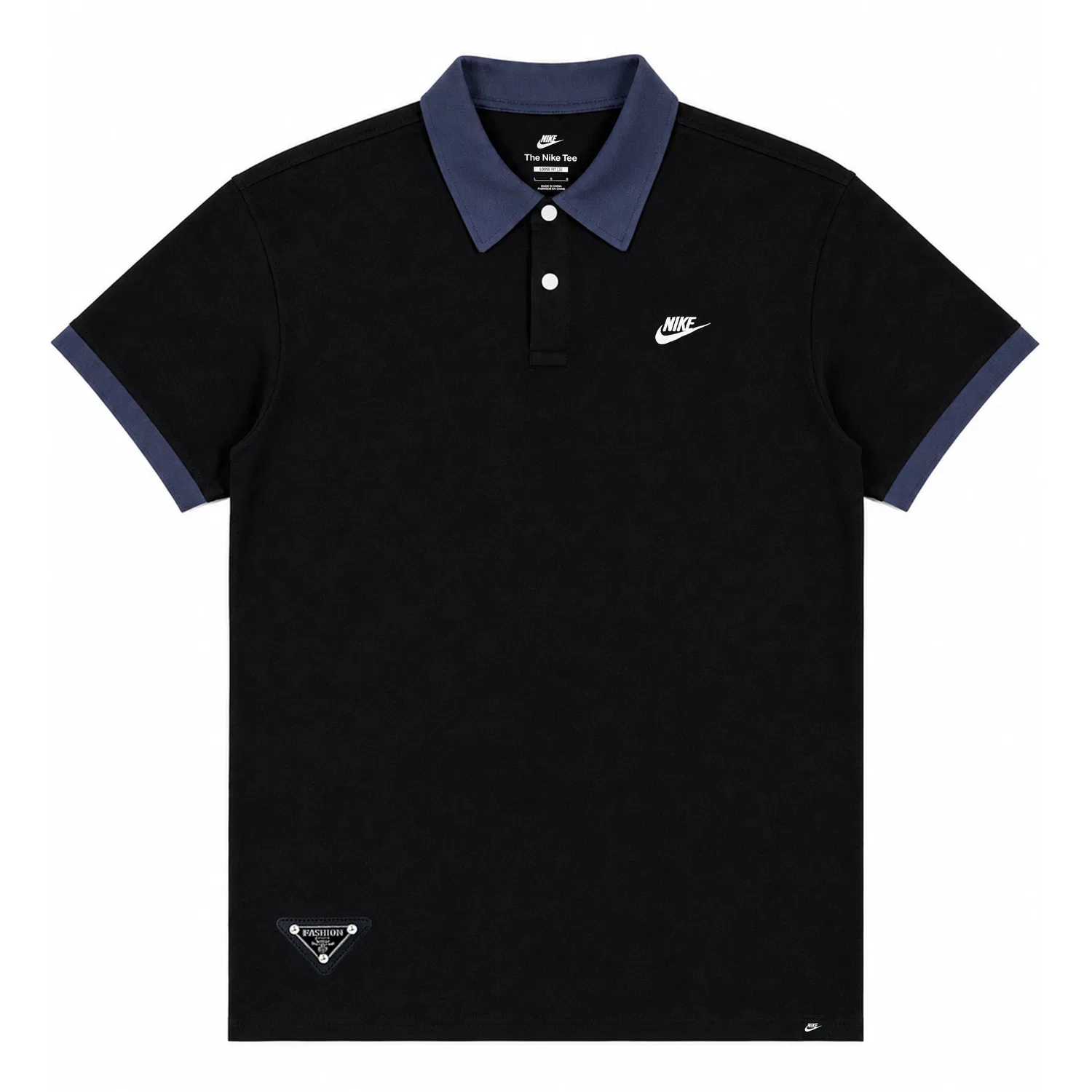 Футболка мужское с поло-воротником Nike, Черный