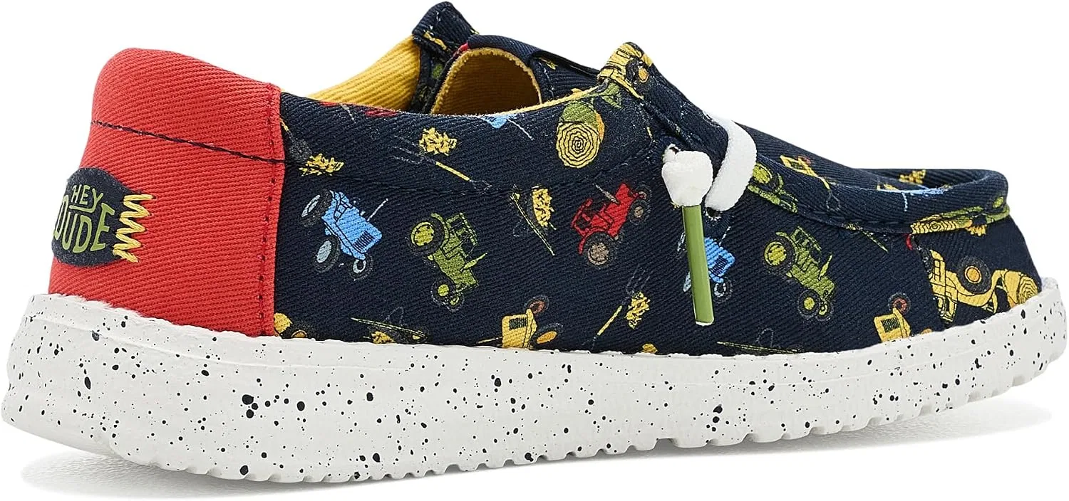 Детские туфли-лоферы для мальчиков с принтом Wally Tiny Travelers HEYDUDE, Navy/Multi — фото 3