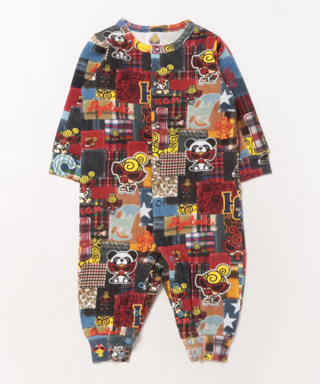 Детский комбинезон с принтом MESSY PATCHWORK HYSTERIC MINI, Indigo Blue