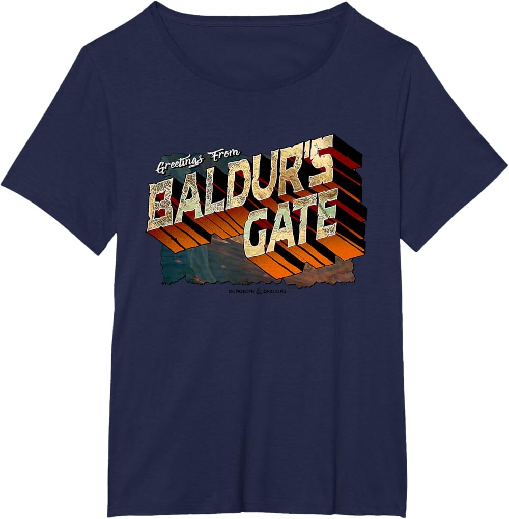 

Женская футболка Dungeons & Dragons Greetings from Baldur's Gate, темно-синий