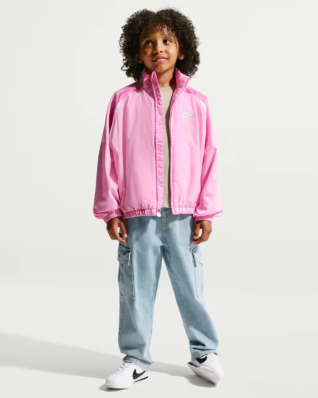 Детская куртка без капюшона с цветными блоками Nike, Pink Rise — фото 4