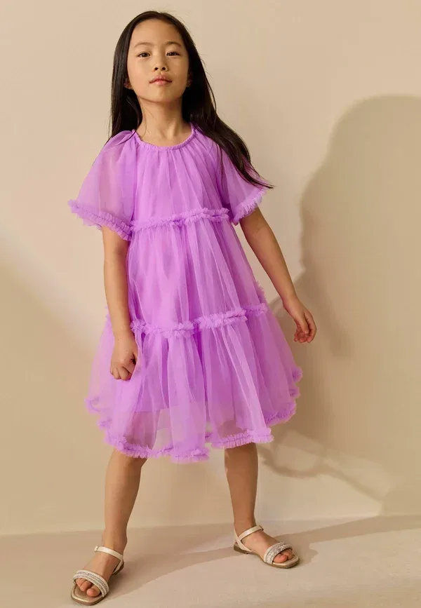 Платье повседневное Regular fit - ruffle tiered party dress Next, purple, фиолетовый