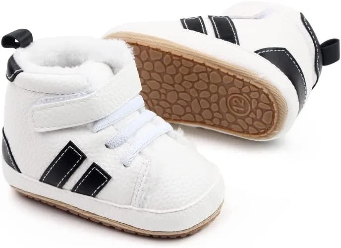 Детские кроссовки для мальчиков с высоким верхом Purepips, White/Black — фото 4