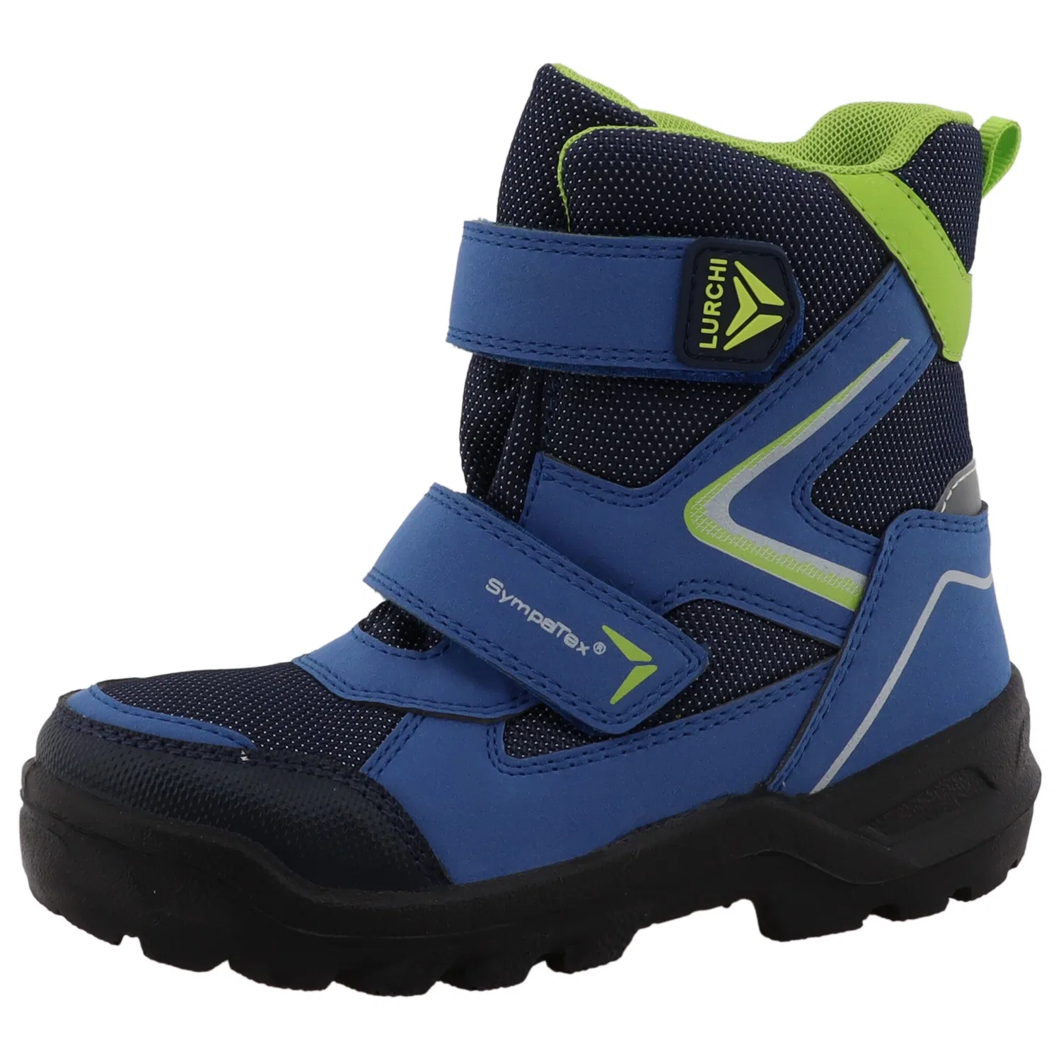 Детские зимние ботинки на липучках с мембраной Sympatex Lurchi, Royal Blue/Green