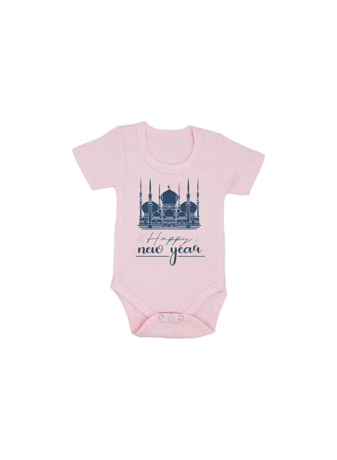Боди-комбинезон с коротким рукавом с принтом новогодней тематики Printshop4Me, розовый