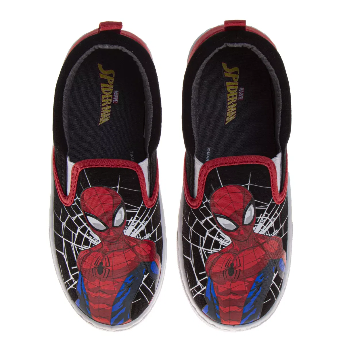 Детские кеды для мальчиков на скользящей подошве с принтом Spider-Man Marvel, Black Red