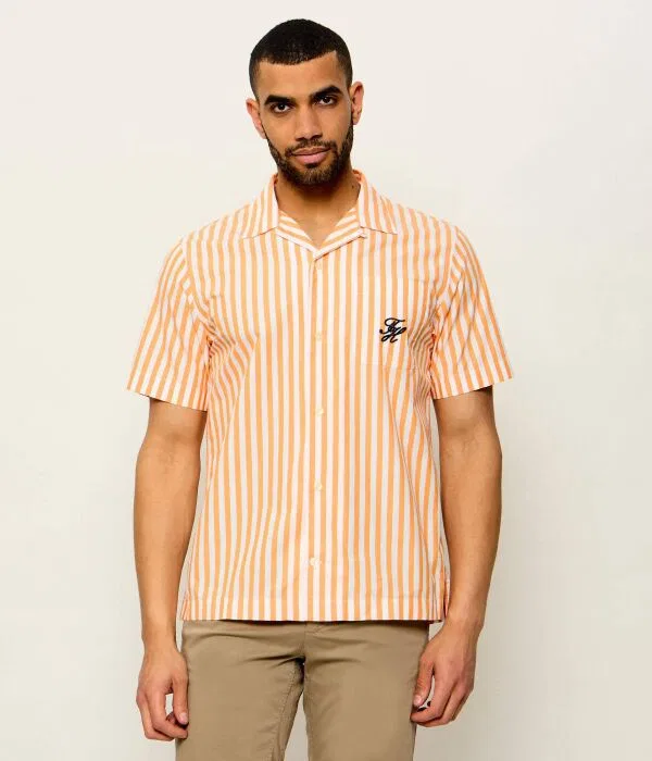 Мужская рубашка с коротким рукавом хлопковая Tommy Hilfiger, Arancione