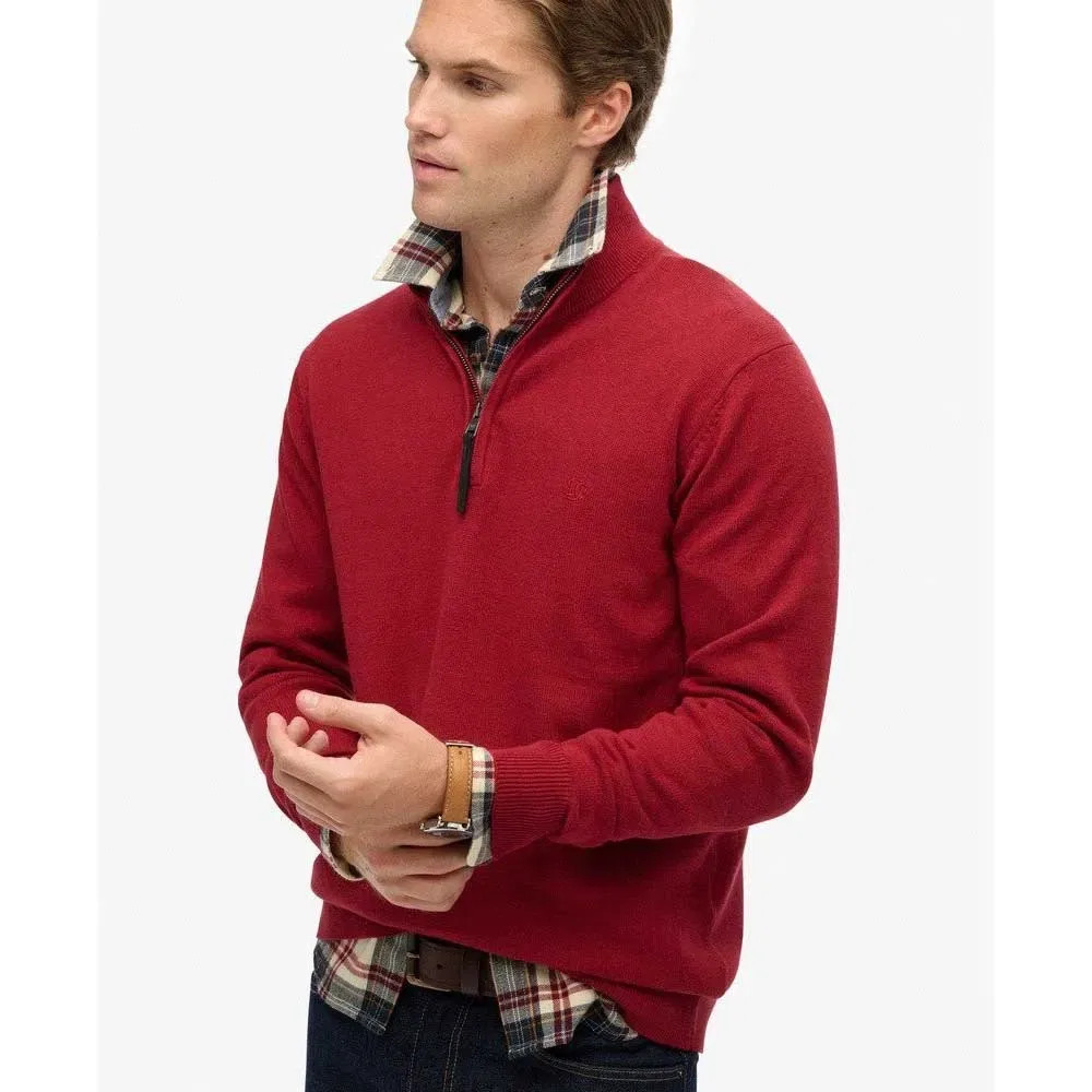 Свитер полузастежка Superdry Essentials Superdry, красный — фото 3