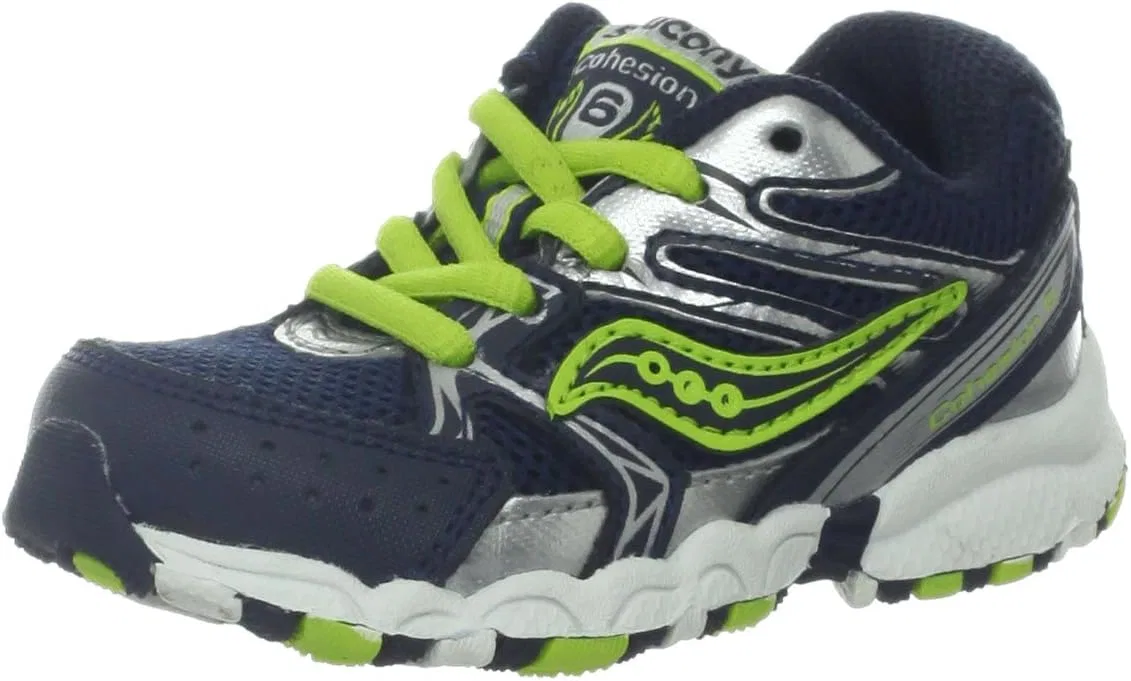 Детские кроссовки для мальчиков Cohesion Lace Saucony, Navy/Lime/Silver