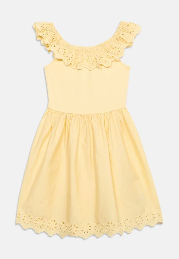Платье с кружевной отделкой повседневное платье Gap, Light Yellow — фото 3
