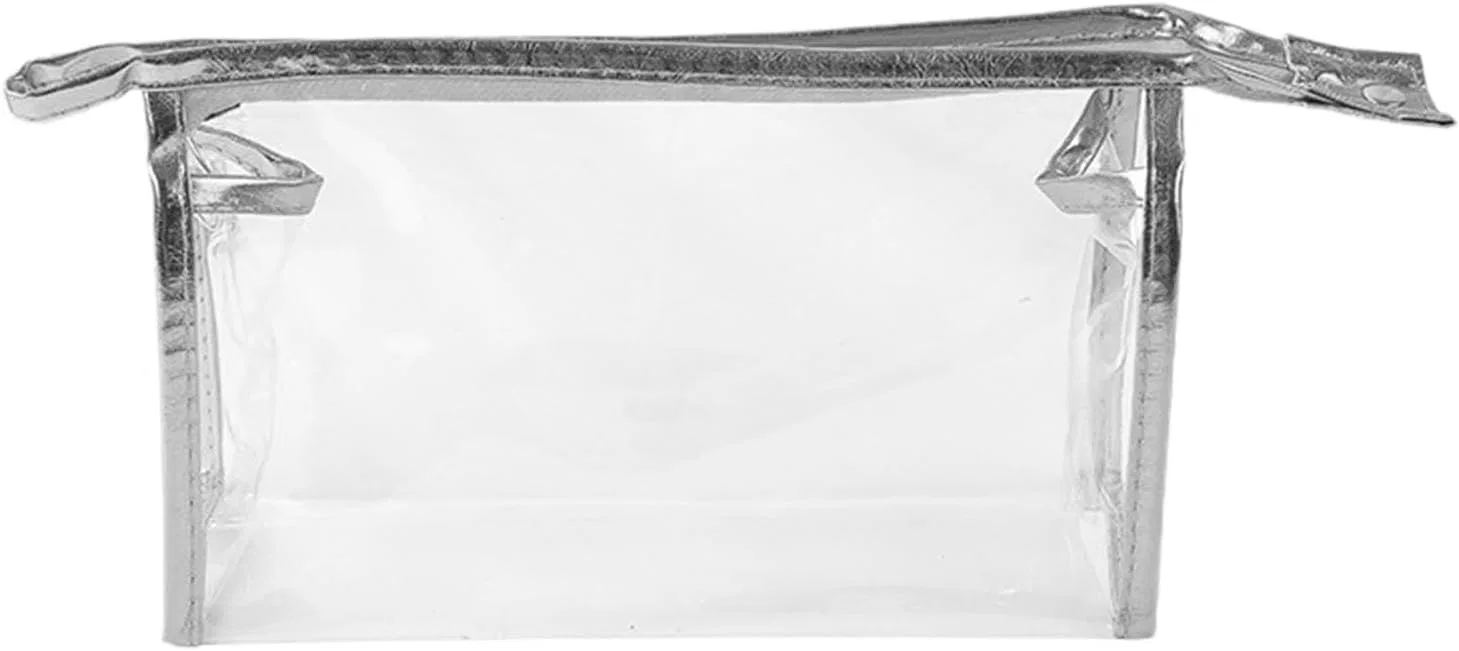 Косметичка дорожная прозрачная Generic, 24x15.5x6 см, Silber / Schwarz