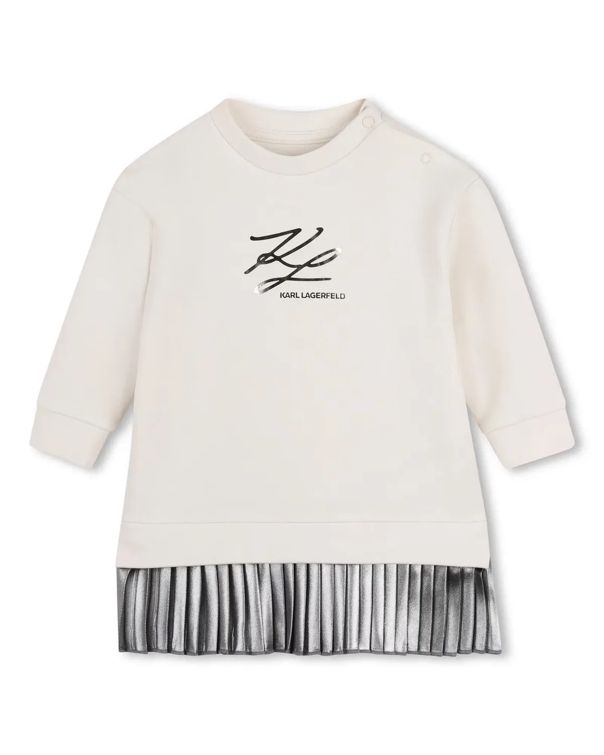 Детское платье для девочек с длинным рукавом Karl Lagerfeld Kids, Crema