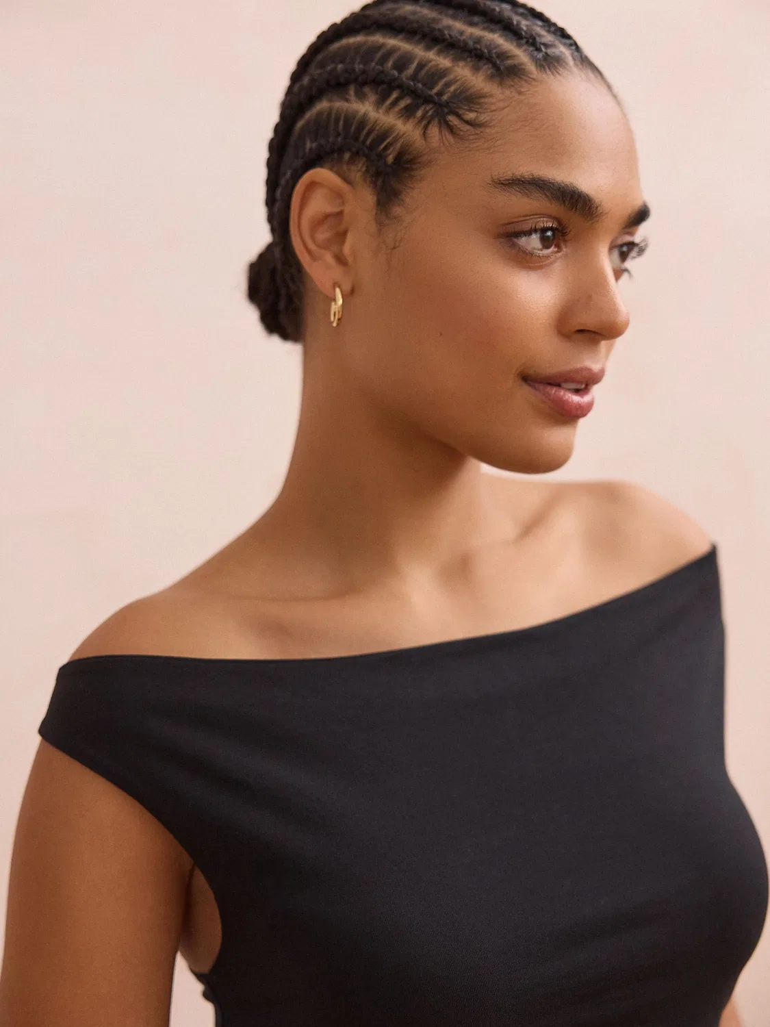 Топ с открытой горловиной, хлопковый, Black Boat Neck Vest Next, черный — фото 4