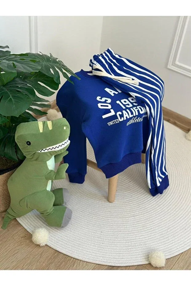 Детский комплект спортивного костюма с принтом Los angeles printed tracksuit set Booni Jooni, Blue — фото 4