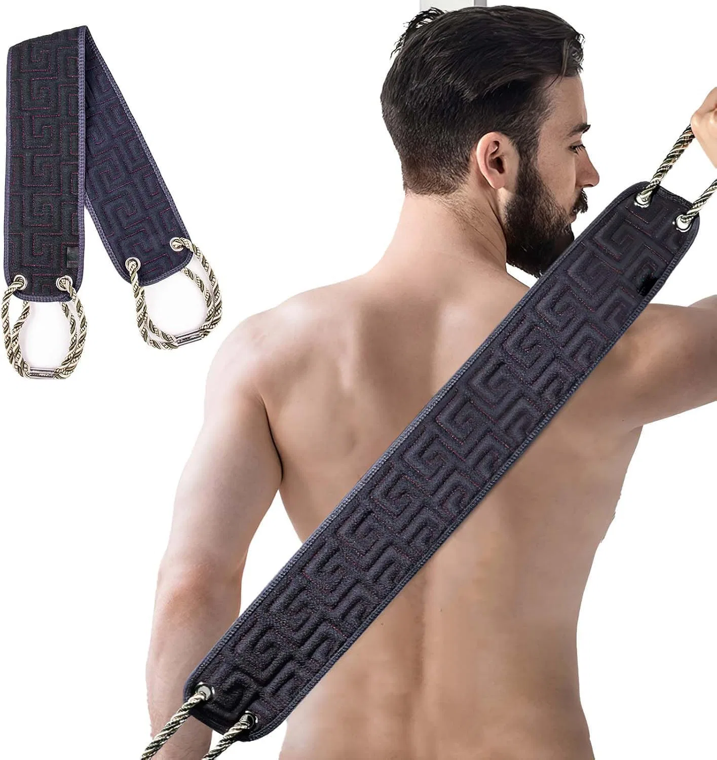 Скребок для спины, эксфолирующий, Generisch, 2 шт, 320 г, Black