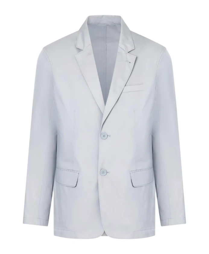 

Пиджак из хлопчатобумажной саржи с двумя пуговицами. Armani Exchange, серый