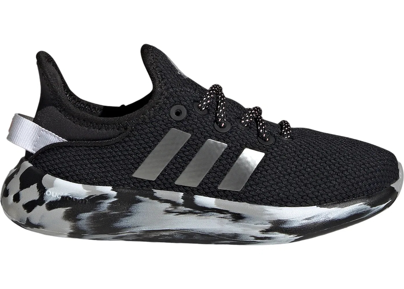 Детские кроссовки Lifestyle с закрытой пяткой Adidas Cloudfoam Pure, Core Black/Iron Metallic/Pink Spark
