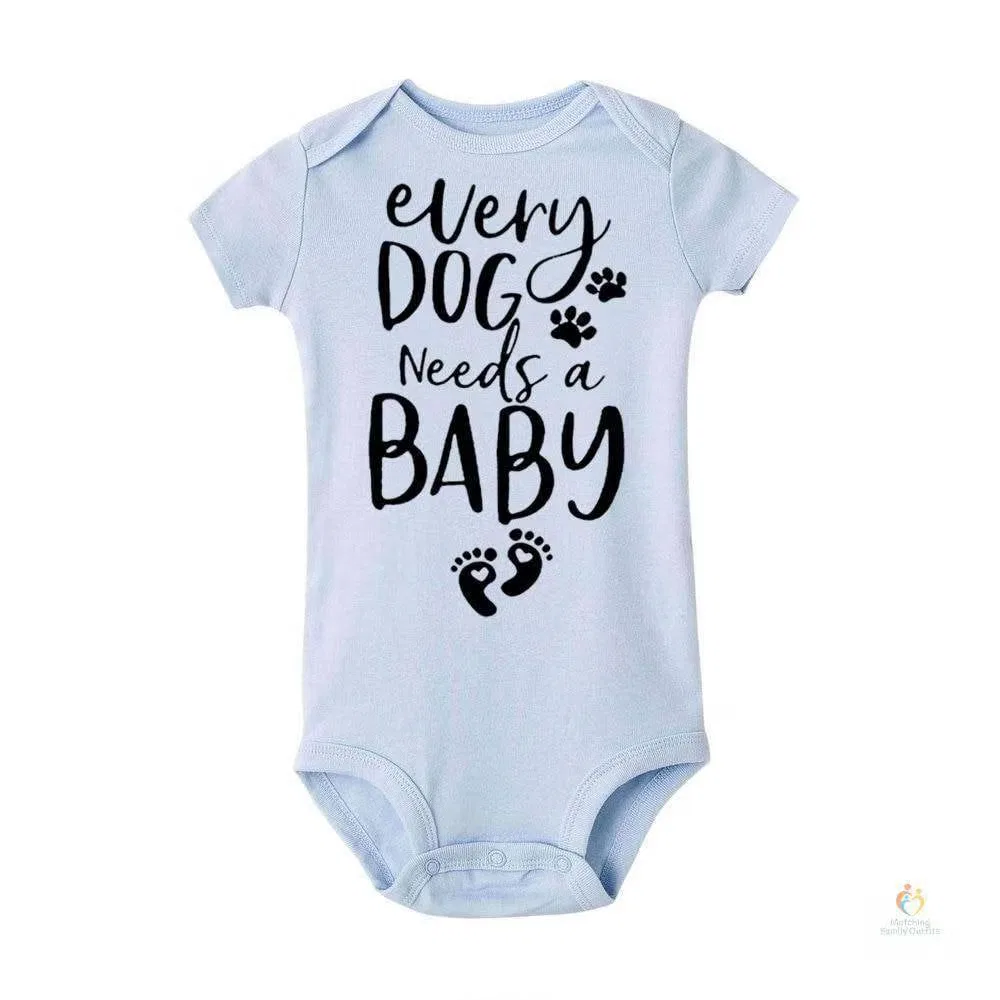 Боди-комбинезон с принтом лапок для новорожденных Matching Family Outfits, синий