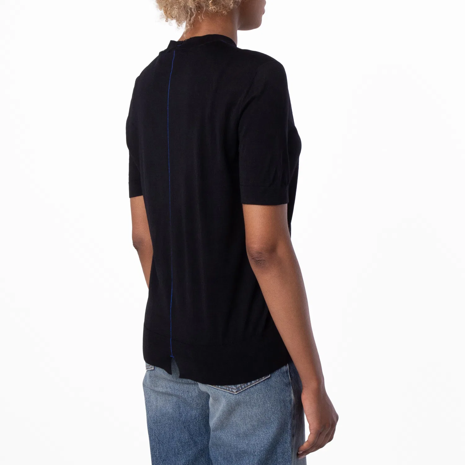 Футболка шерстяная трикотажная с круглым вырезом Crew-Neck Wool Knitted T-Shirt Burberry, Black — фото 3