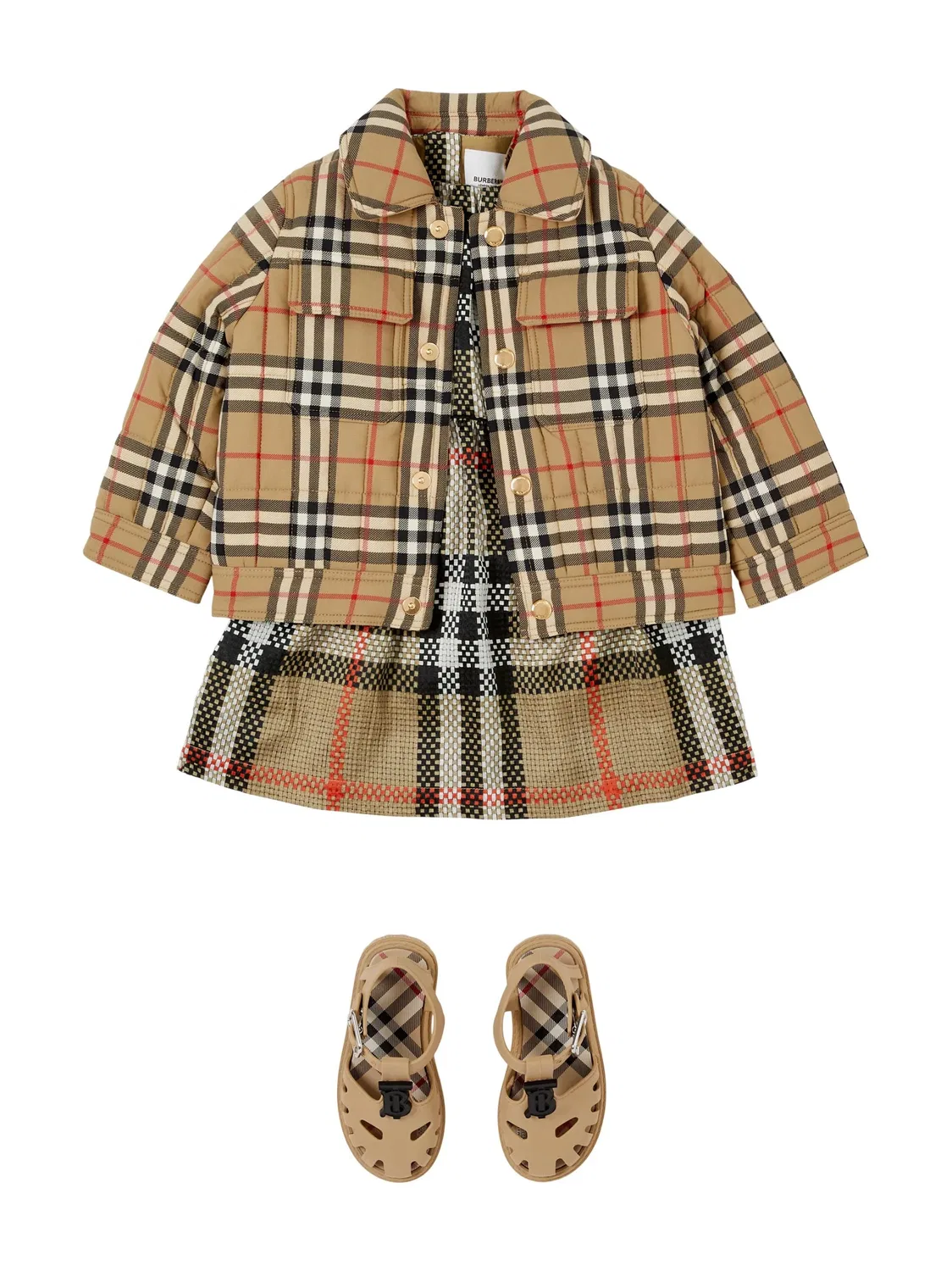 Куртка с винтажным клетчатым узором Burberry, архивный бежевый — фото 3