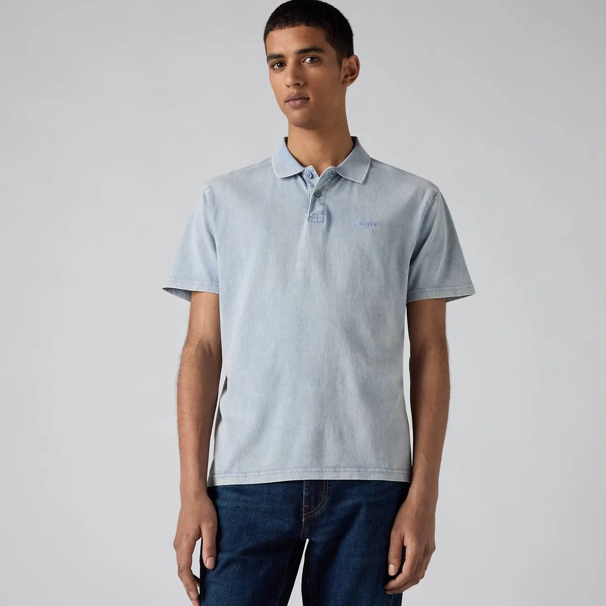 Оригинальная рубашка поло с минеральной стиркой Levi's, Stones Throw Mineral Wash Infinity - Blue