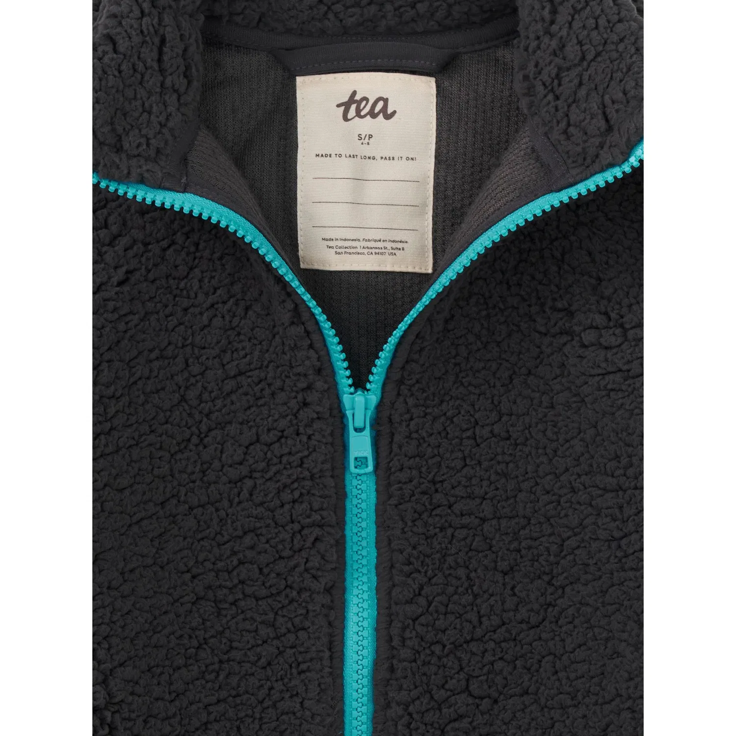 Детская куртка на молнии с меховой подкладкой Teddy Fleece Zip Up Tea Collection, Pepper — фото 2