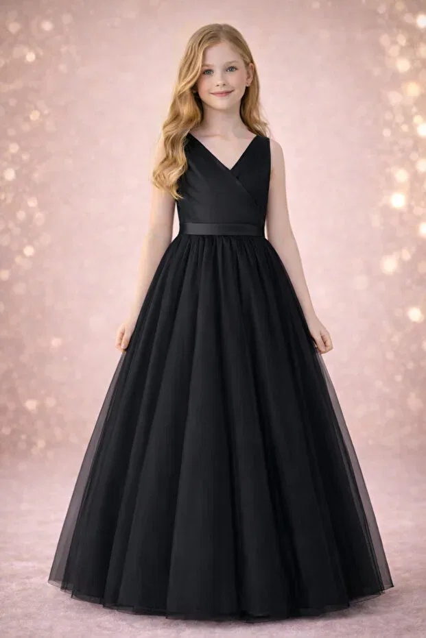 Детское платье для девочек с длинным рукавом Nsmlife, Black