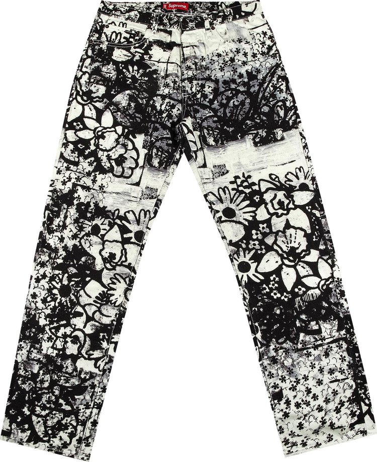 Джинсы Supreme x Christopher Wool Regular Jean 'Black', черный - фото