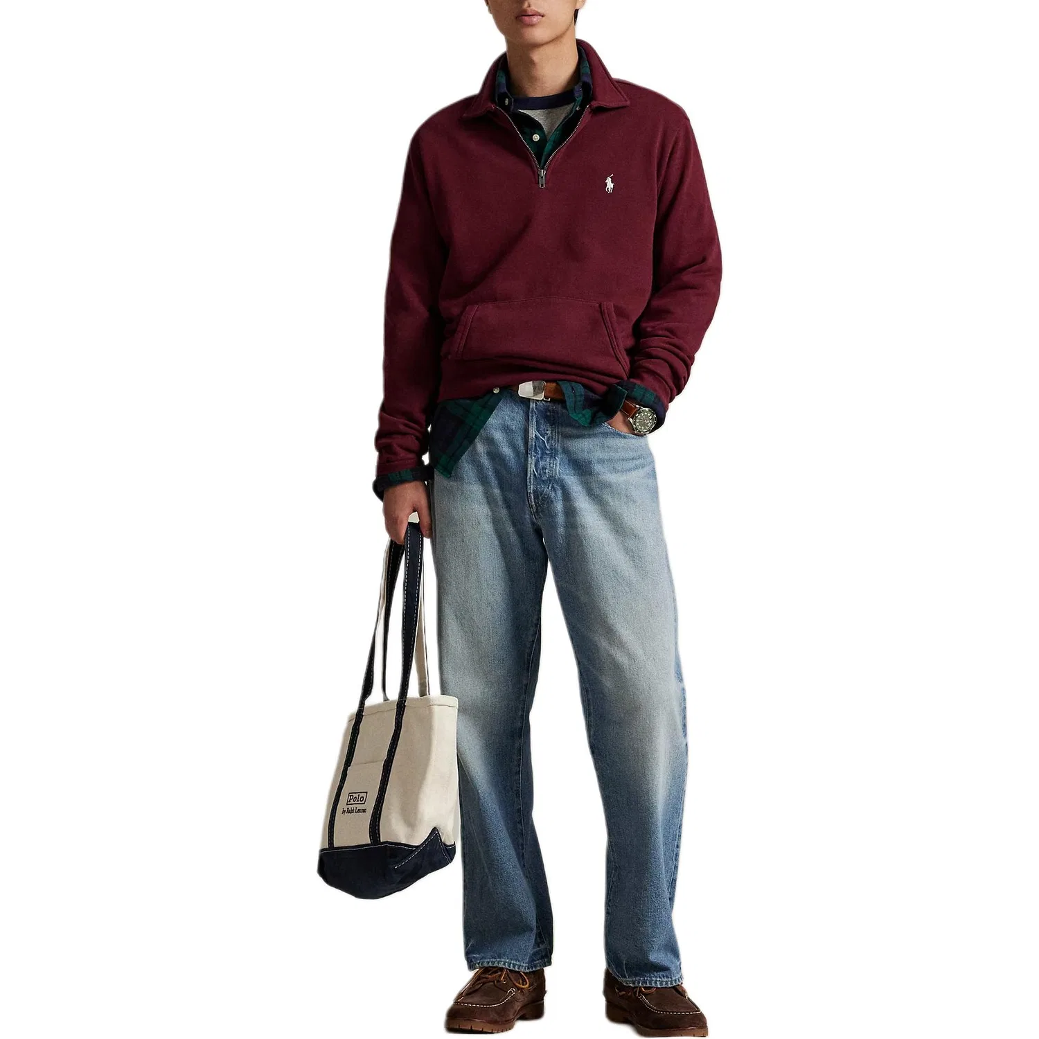 Мужской свитшот с молнией Polo Ralph Lauren, Classic Wine Red — фото 2