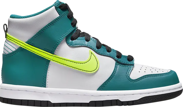 

Кроссовки Nike Dunk High GS 'Bright Spruce Volt', бирюзовый