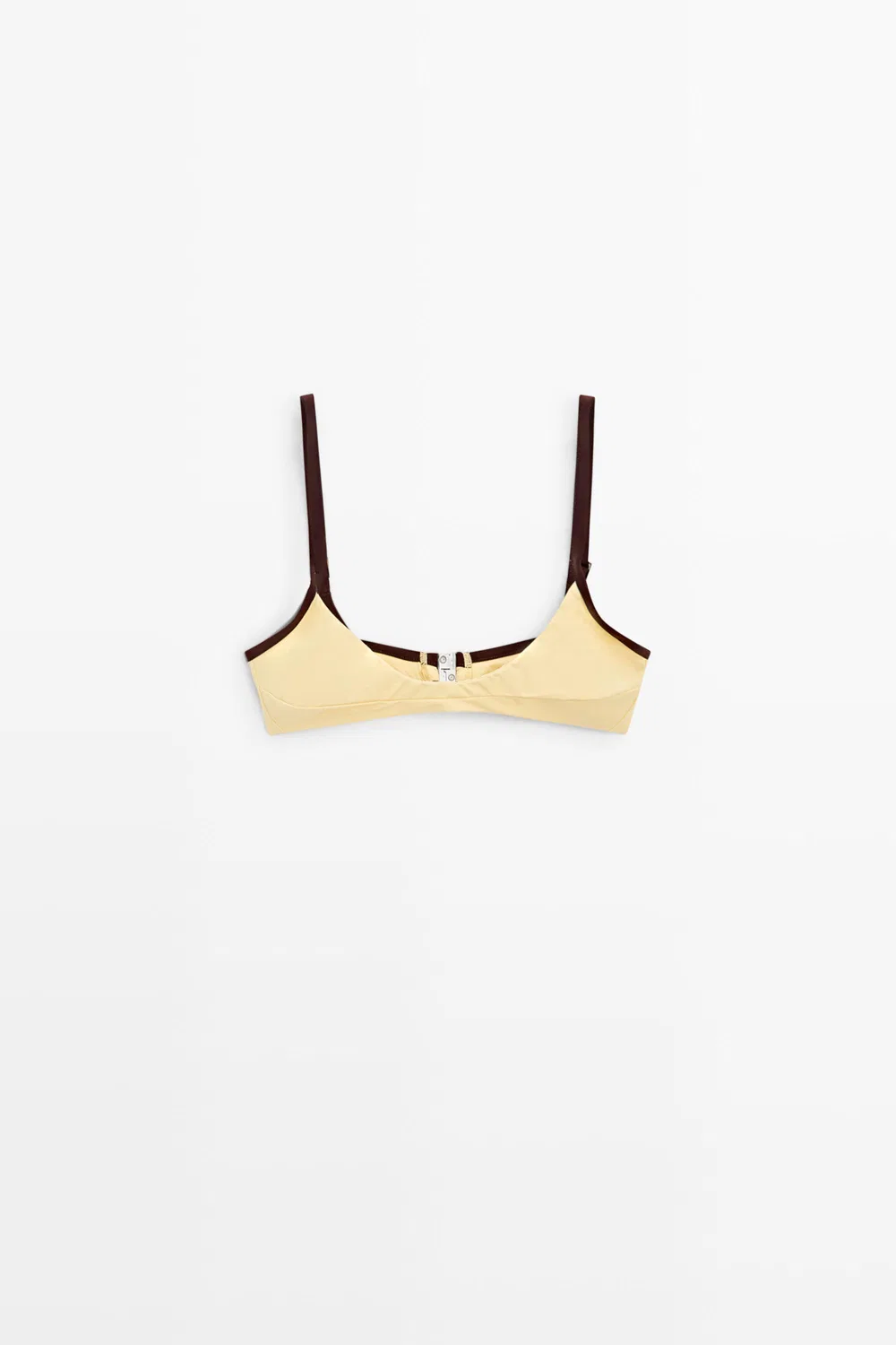 Топ для бикини Massimo Dutti, контрастный верх, ванильный — фото 2