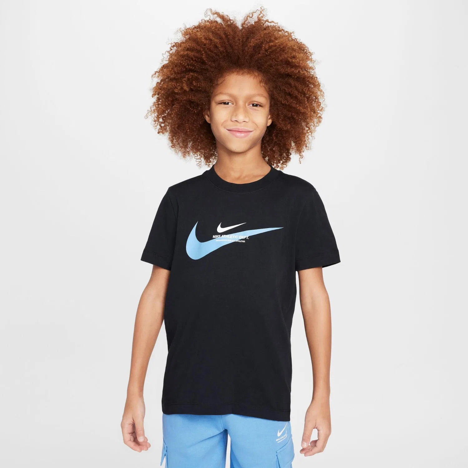 Детская хлопковая футболка Nike, Черный